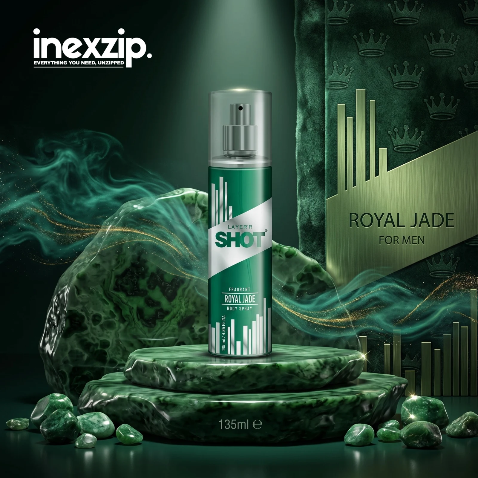 Layer'r Shot Royal Jade Body Spray for Men - 135ml